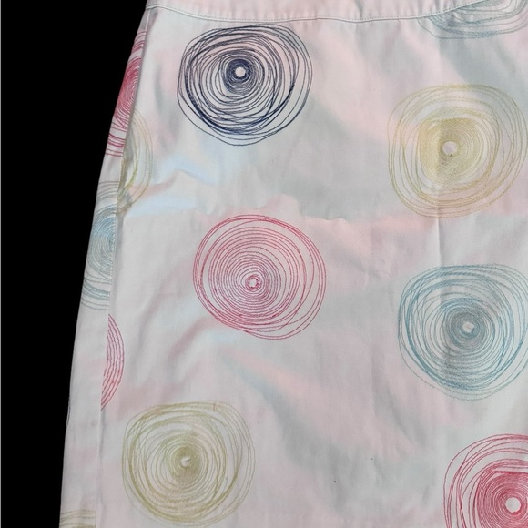 Boden Preppy A-Line Skirt with Multicolor Swirl Pattern - Picture 7 of 10